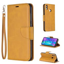 Classic Sheepskin PU Leather Phone Wallet Case for Huawei Honor 8C - Yellow