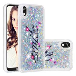 Smile Flower Dynamic Liquid Glitter Quicksand Soft TPU Case for Huawei Honor 8S(2019)