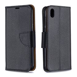 Classic Luxury Litchi Leather Phone Wallet Case for Huawei Honor 8S(2019) - Black