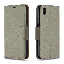 Classic Luxury Litchi Leather Phone Wallet Case for Huawei Honor 8S(2019) - Gray