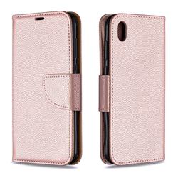 Classic Luxury Litchi Leather Phone Wallet Case for Huawei Honor 8S(2019) - Golden