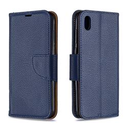 Classic Luxury Litchi Leather Phone Wallet Case for Huawei Honor 8S(2019) - Blue