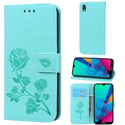 Embossing Rose Flower Leather Wallet Case for Huawei Honor 8S(2019) - Green