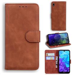 Retro Classic Skin Feel Leather Wallet Phone Case for Huawei Honor 8S(2019) - Brown