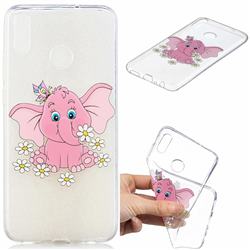 Tiny Pink Elephant Clear Varnish Soft Phone Back Cover for Huawei Honor 8X