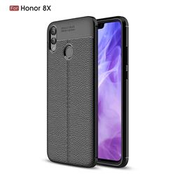 Luxury Auto Focus Litchi Texture Silicone TPU Back Cover for Huawei Honor 8X - Black