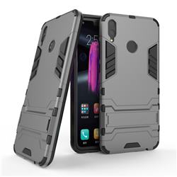 Armor Premium Tactical Grip Kickstand Shockproof Dual Layer Rugged Hard Cover for Huawei Honor 8X - Gray