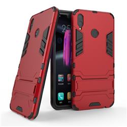 Armor Premium Tactical Grip Kickstand Shockproof Dual Layer Rugged Hard Cover for Huawei Honor 8X - Wine Red