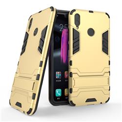 Armor Premium Tactical Grip Kickstand Shockproof Dual Layer Rugged Hard Cover for Huawei Honor 8X - Golden