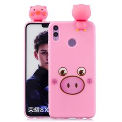 Small Pink Pig Soft 3D Climbing Doll Soft Case for Huawei Honor 8X