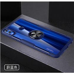 Acrylic Glass Carbon Invisible Ring Holder Phone Cover for Huawei Honor 8X - Azure