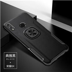Knight Armor Anti Drop PC + Silicone Invisible Ring Holder Phone Cover for Huawei Honor 8X - Black