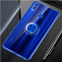 Anti-fall Invisible Press Bounce Ring Holder Phone Cover for Huawei Honor 8X - Sapphire Blue