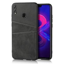 Simple Calf Card Slots Mobile Phone Back Cover for Huawei Honor 8X - Black