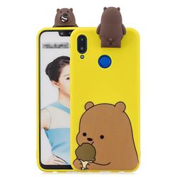 Brown Bear Soft 3D Climbing Doll Stand Soft Case for Huawei Honor 8X