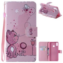 Cats and Bees PU Leather Wallet Case for Huawei Honor 8X