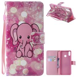 Pink Elephant PU Leather Wallet Case for Huawei Honor 8X