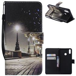 City Night View PU Leather Wallet Case for Huawei Honor 8X