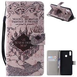 Castle The Marauders Map PU Leather Wallet Case for Huawei Honor 8X