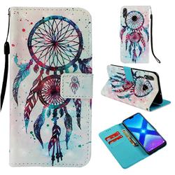 ColorDrops Wind Chimes 3D Painted Leather Wallet Case for Huawei Honor 8X