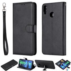 Retro Greek Detachable Magnetic PU Leather Wallet Phone Case for Huawei Honor 8X - Black
