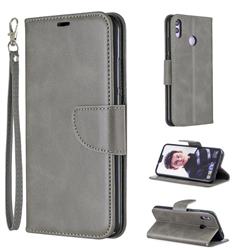 Classic Sheepskin PU Leather Phone Wallet Case for Huawei Honor 8X - Gray