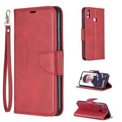 Classic Sheepskin PU Leather Phone Wallet Case for Huawei Honor 8X - Red