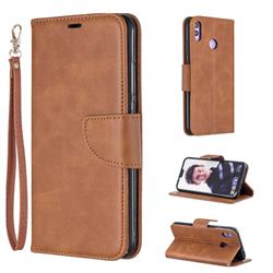 Classic Sheepskin PU Leather Phone Wallet Case for Huawei Honor 8X - Brown