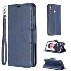 Classic Sheepskin PU Leather Phone Wallet Case for Huawei Honor 8X - Blue