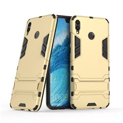 Armor Premium Tactical Grip Kickstand Shockproof Dual Layer Rugged Hard Cover for Huawei Honor 8X Max(Enjoy Max) - Golden