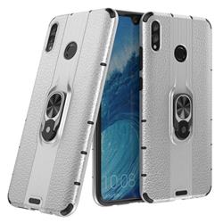 Alita Battle Angel Armor Metal Ring Grip Shockproof Dual Layer Rugged Hard Cover for Huawei Honor 8X Max(Enjoy Max) - Silver