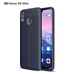Luxury Auto Focus Litchi Texture Silicone TPU Back Cover for Huawei Honor 8X Max(Enjoy Max) - Dark Blue