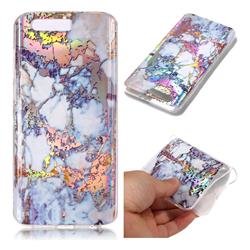 Gold Plating Marble Pattern Bright Color Laser Soft TPU Case for Huawei Honor 9