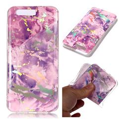 Purple Marble Pattern Bright Color Laser Soft TPU Case for Huawei Honor 9