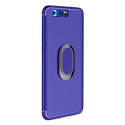 Anti-fall Invisible 360 Rotating Ring Grip Holder Kickstand Phone Cover for Huawei Honor 9 - Blue