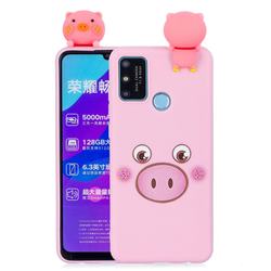 Small Pink Pig Soft 3D Climbing Doll Soft Case for Huawei Honor 9A