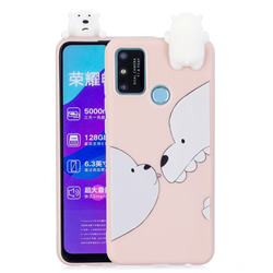 Big White Bear Soft 3D Climbing Doll Soft Case for Huawei Honor 9A