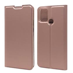 Ultra Slim Card Magnetic Automatic Suction Leather Wallet Case for Huawei Honor 9A - Rose Gold