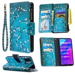 Blue Plum Binfen Color BF03 Retro Zipper Leather Wallet Phone Case for Huawei Honor 9A