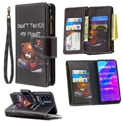 Chainsaw Bear Binfen Color BF03 Retro Zipper Leather Wallet Phone Case for Huawei Honor 9A