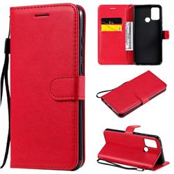 Retro Greek Classic Smooth PU Leather Wallet Phone Case for Huawei Honor 9A - Red