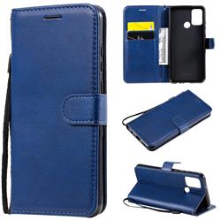 Retro Greek Classic Smooth PU Leather Wallet Phone Case for Huawei Honor 9A - Blue