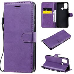 Retro Greek Classic Smooth PU Leather Wallet Phone Case for Huawei Honor 9A - Purple