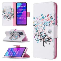 Colorful Tree Leather Wallet Case for Huawei Honor 9A