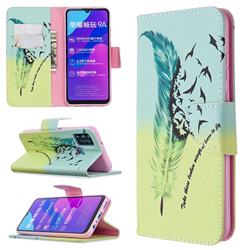 Feather Bird Leather Wallet Case for Huawei Honor 9A