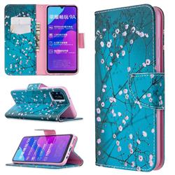 Blue Plum Leather Wallet Case for Huawei Honor 9A