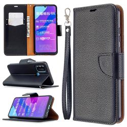 Classic Luxury Litchi Leather Phone Wallet Case for Huawei Honor 9A - Black