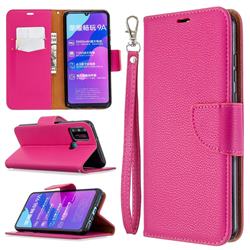 Classic Luxury Litchi Leather Phone Wallet Case for Huawei Honor 9A - Rose