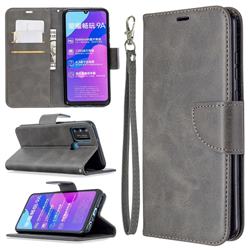 Classic Sheepskin PU Leather Phone Wallet Case for Huawei Honor 9A - Gray