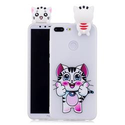 Cute Pink Kitten Soft 3D Climbing Doll Soft Case for Huawei Honor 9 Lite